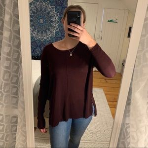 H&M Long Sleeve Burgundy Top Size M